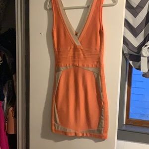 Bebe coral bandage dress!